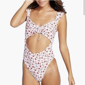 One piece swimsuit. Floral.